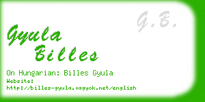 gyula billes business card